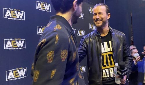 Adam Cole with AEW President Tony Khan