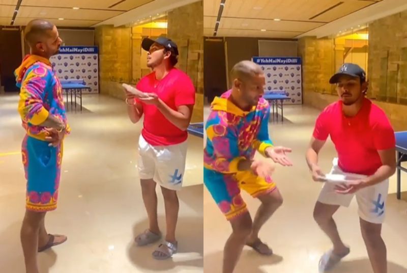 Screen grabs from Shikhar Dhawan and Prithvi Shaw&rsquo;s funny Instagram video