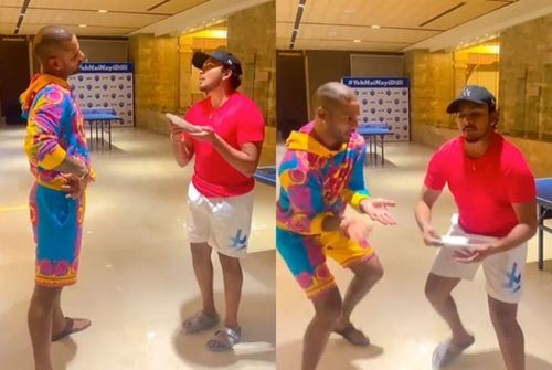 Screen grabs from Shikhar Dhawan and Prithvi Shaw’s funny Instagram video