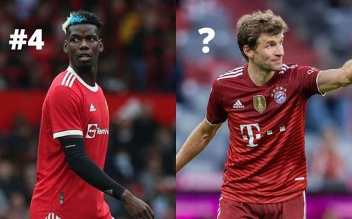 Manchester United's Paul Pogba and Bayern Munich's Thomas Muller