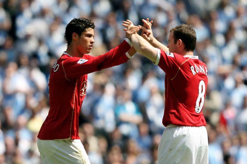 Wayne Rooney and Cristiano Ronaldo (left) were teammates for five years at Manchester United.