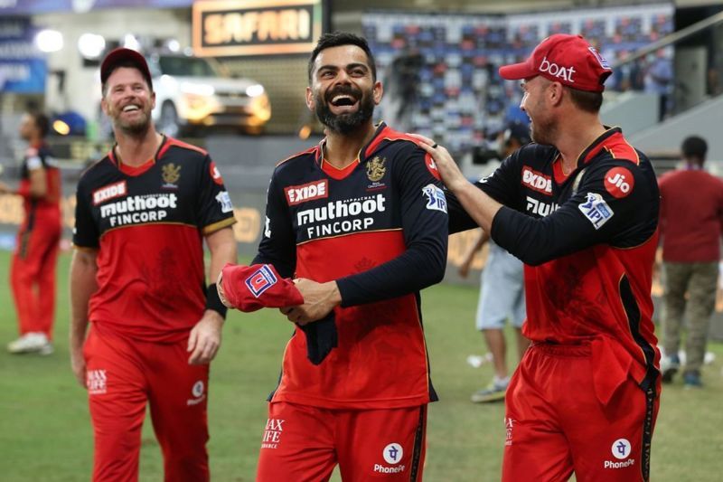 Dan Christian, Virat Kohli and AB de Villiers all smiles after RCB&#039;s win over MI. (PC: IPLT20.com)