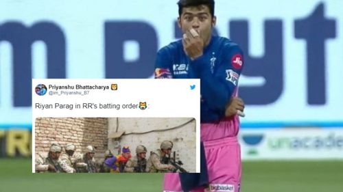 Fans troll Riyan Parag after RR's batting collapse