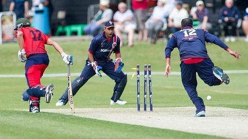 Norway National Cricket team in action.