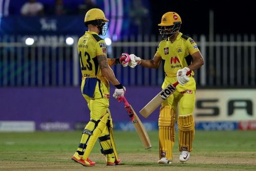 CSK openers Ruturaj Gaikwad (right) and Faf du Plessis. Pic: IPLT20.COM