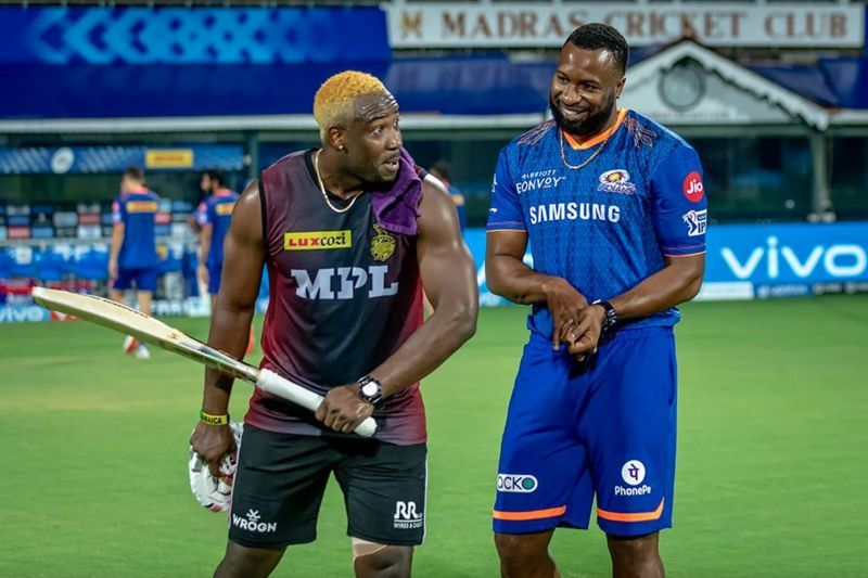 T20 superstars &lt;a href=&#039;https://www.sportskeeda.com/player/ad-russell&#039; target=&#039;_blank&#039; rel=&#039;noopener noreferrer&#039;&gt;Andre Russell&lt;/a&gt; and &lt;a href=&#039;https://www.sportskeeda.com/player/kieron-pollard&#039; target=&#039;_blank&#039; rel=&#039;noopener noreferrer&#039;&gt;Kieron Pollard&lt;/a&gt; collide on Thursday (Image: IPL)