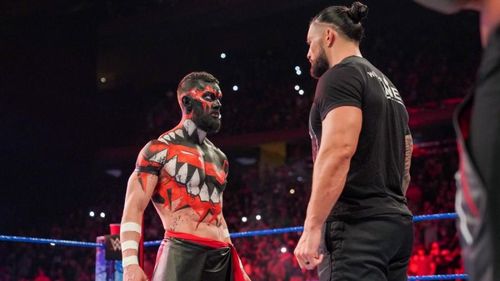 'The Demon' Finn Balor confronts Roman Reigns.