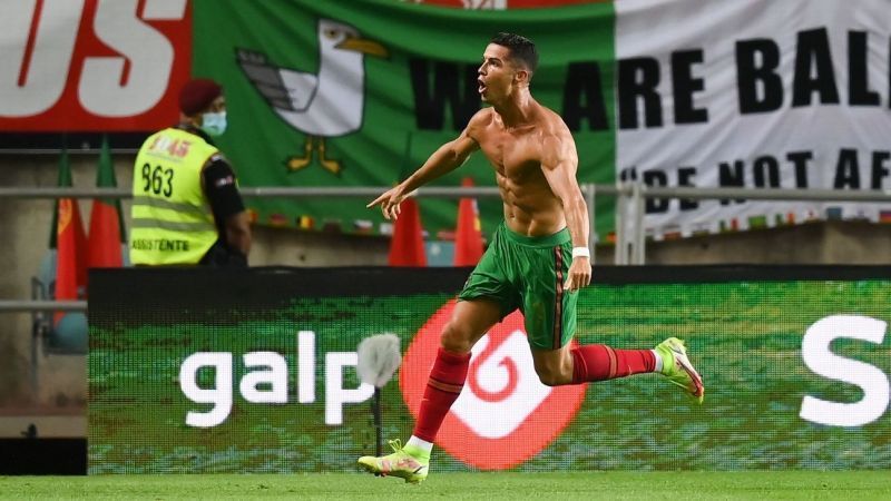 Cristiano Ronaldo celebrates after scoring the winner for Portugal against the Republic of Ireland