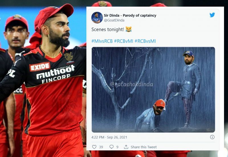 Twitter reactions as MI and RCB clash in Dubai today.