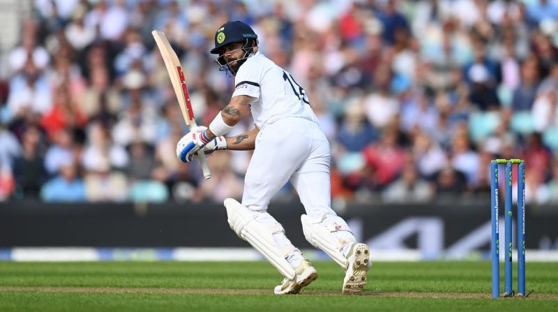 Virat Kohli bats during day one of The Oval Test. Pic: Getty Images