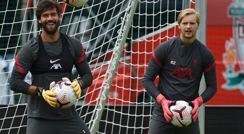 Alisson Becker and Caoimhin Kelleher