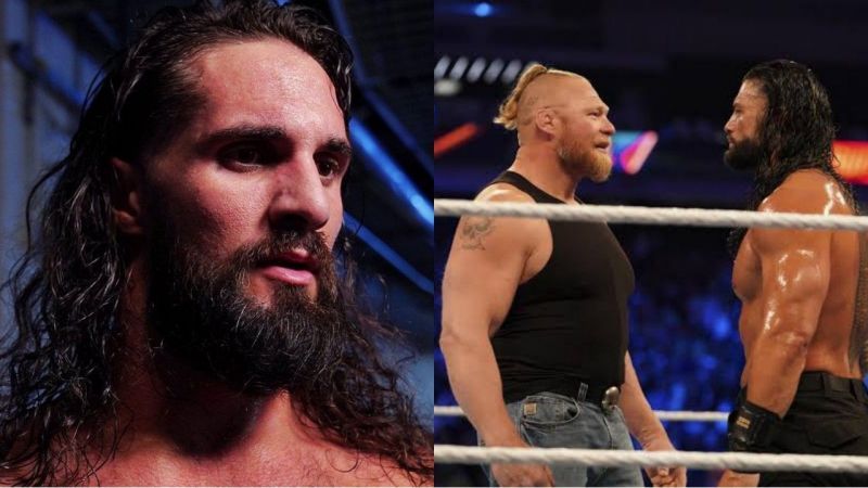 WWE सुपरस्टार्स सैथ रॉलिंस, ब्रॉक लैसनर और रोमन रेंस