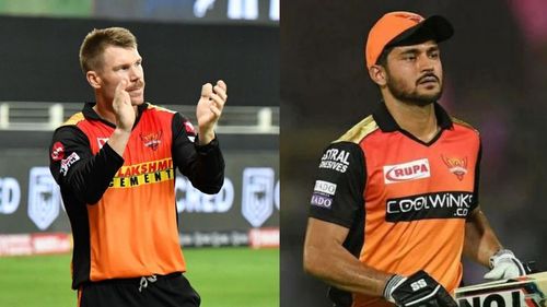 SRH's David Warner (L) and Manish Pandey (R).