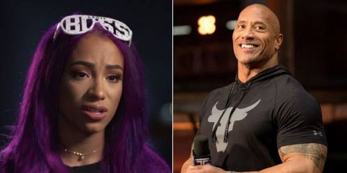 WWE Superstar Sasha Banks and The Rock