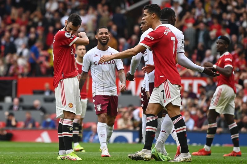 Manchester United star Bruno Fernandes looks dejected after missing the penalty