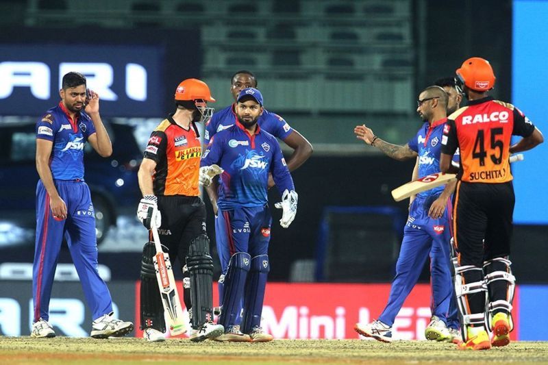 Delhi Capitals beat Sunrisers Hyderabad in a Super Over during the first phase of IPL 2021 (Image Courtesy: IPLT20.com)
