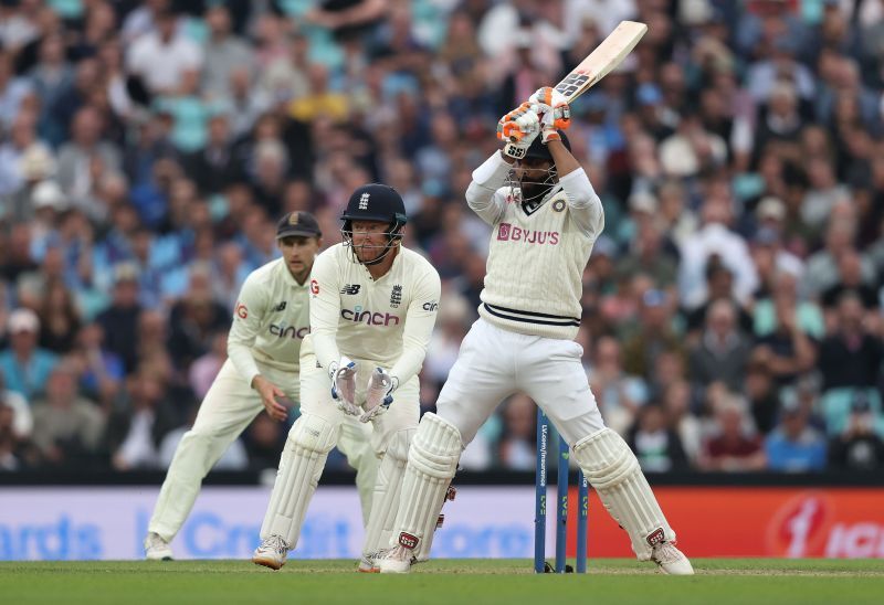 Ravindra Jadeja bats during The Oval Test. Pic: Getty Images
