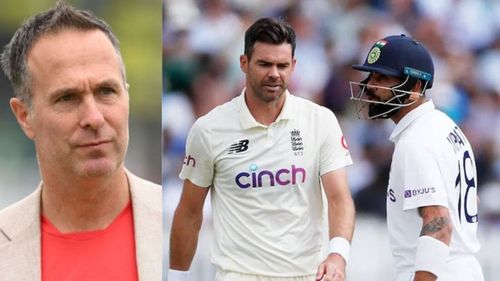 Michael Vaughan (L) speaks on the 'final' Virat Kohli vs James Anderson battle.