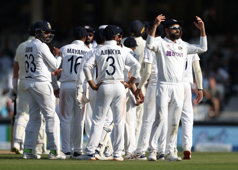 Virat Kohli celebrates victory with teammates at The Oval. Pic: Getty Images