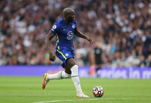 Chelsea striker Romelu Lukaku in action