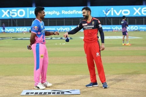 Sanju Samson and Virat Kohli. Pic: IPLT20.COM