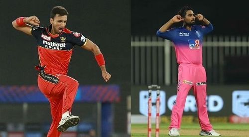 Harshal Patel and Rahul Tewatia. Pic: IPLT20.COM