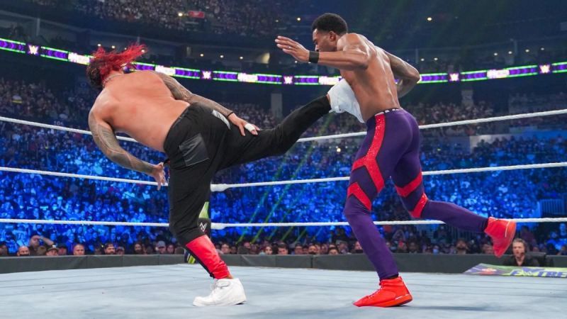 Montez Ford takes another rib attack at Extreme Rules.