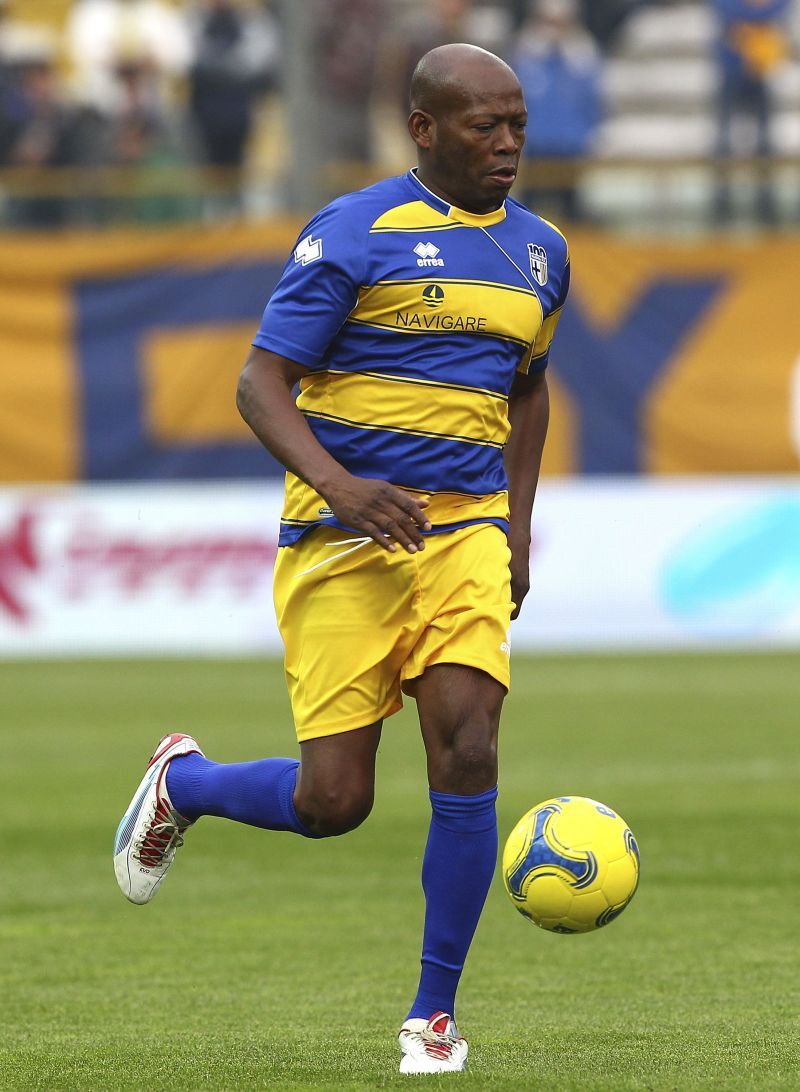 Faustion Asprilla during Parma&#039;s 100th anniversary match.