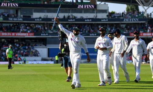 Virat Kohli celebrating India's win over England at The Oval