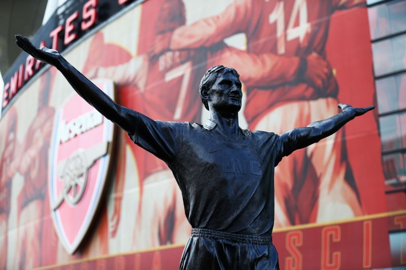 Adams has been immortalised outside the Emirates Stadium