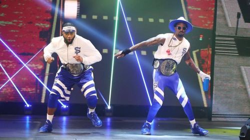 The Street Profits in action in the WWE