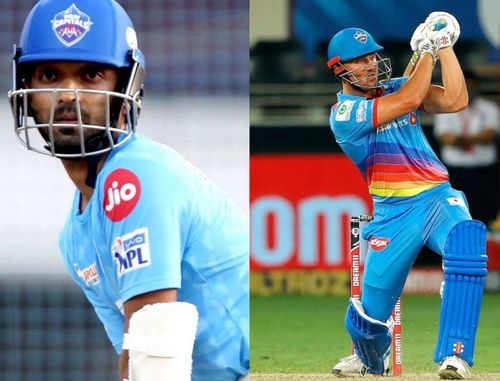 Ajinkya Rahane and Marcus Stoinis of Delhi Capitals