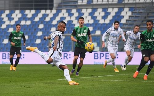 Inter Milan are unbeaten in five games to Sassuolo