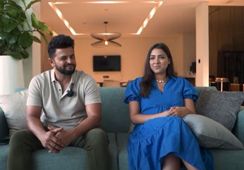 Suresh Raina and his wife Priyanka on the show ‘Super Couple’. Pic: Chennai Super Kings/ YouTube