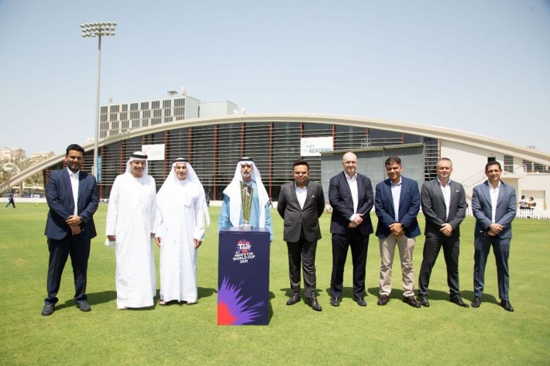 BCCI Secretary Jay Shah along with other dignitaries in Dubai. (Courtesy: @Jay Shah Twitter)