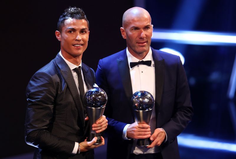 Zinedine Zidane (right) has managed Cristiano Ronaldo.