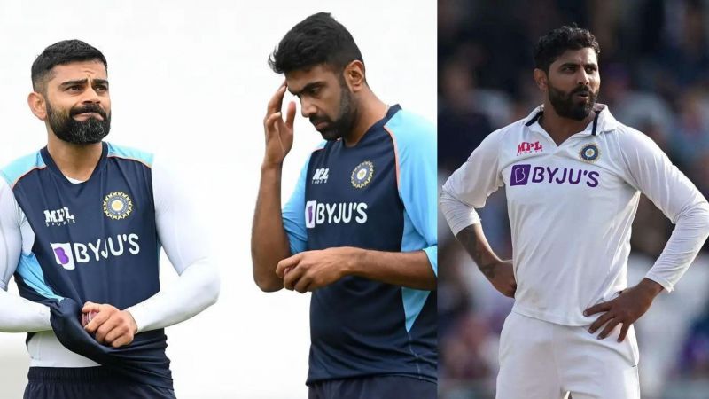 Virat Kohli, Ravichandran Ashwin and Ravindra Jadeja (From left to right)