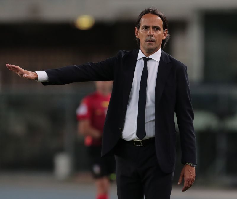 FC Internazionale manager Simone Inzaghi during their 2021-22 Serie A clash against Hellas Verona