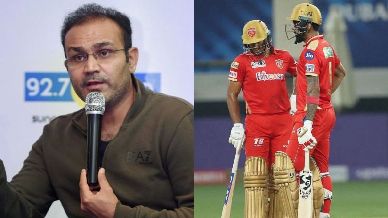 Virender Sehwag (L) wants PBKS top-order to take responsibility for defeat against RR.