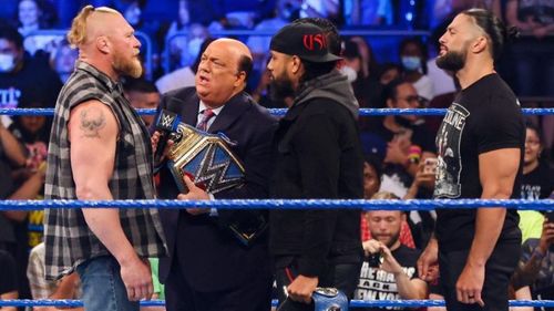 Brock Lesnar and Roman Reigns on SmackDown