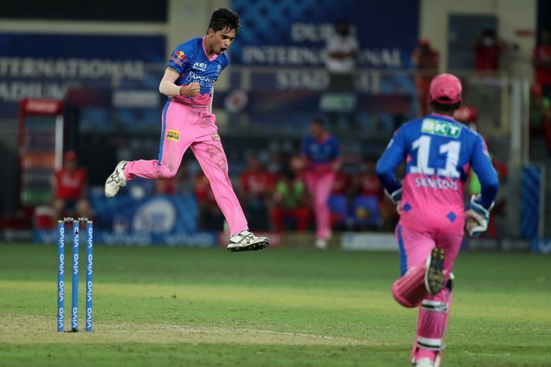 Kartik Tyagi defended four runs in the final over of the match against the Punjab Kings (Image Courtesy:IPLT20.com)