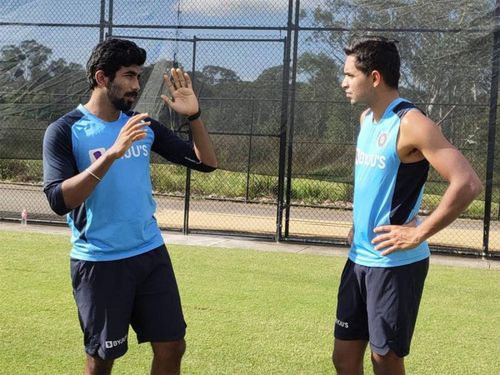 Kartik Tyagi and Jasprit Bumrah during India's tour of Australia last winter [Image- BCCI]