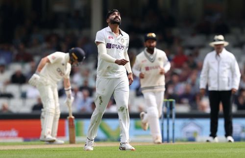 Mohammad Siraj is relieved after getting the wicket of Jonny Bairstow. Pic: Getty Images