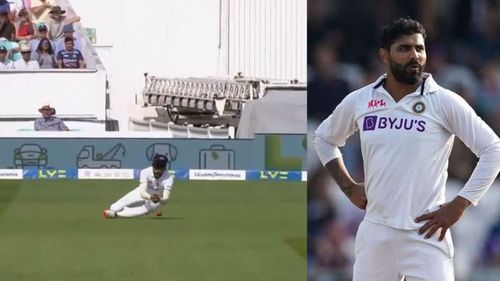 Mohammed Siraj (L) dropped a crucial catch of Ravindra Jadeja's bowling.