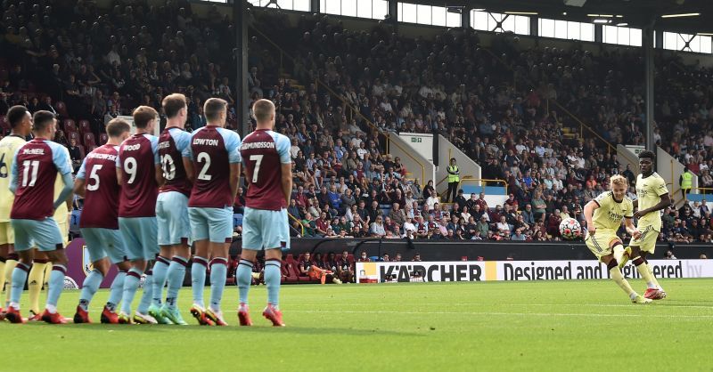 Odegaard scored a great free-kick against Burnley.