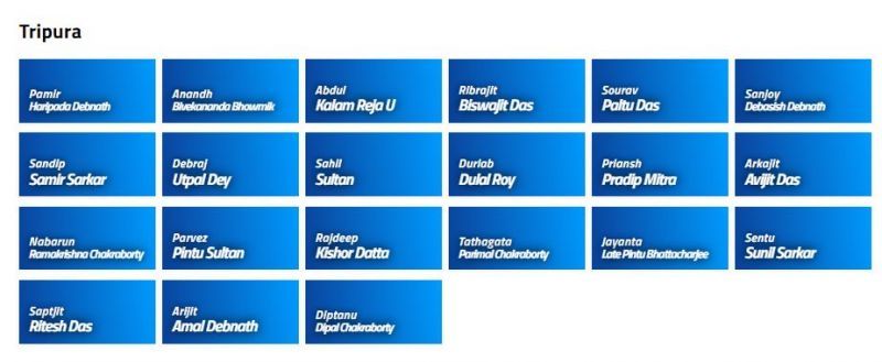 Tripura Squad for Vinoo Mankad Trophy 2021 (Image Courtesy: BCCI.tv)