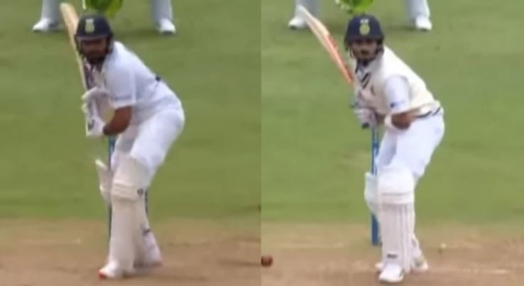 Rohit Sharma (R) and Virat Kohli (L) after their trigger movements