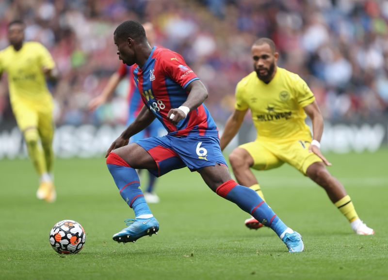 Marc Guehi in action for Crystal Palace against Brentford