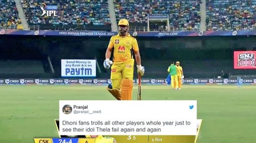 Fans troll MS Dhoni for CSK's slow start