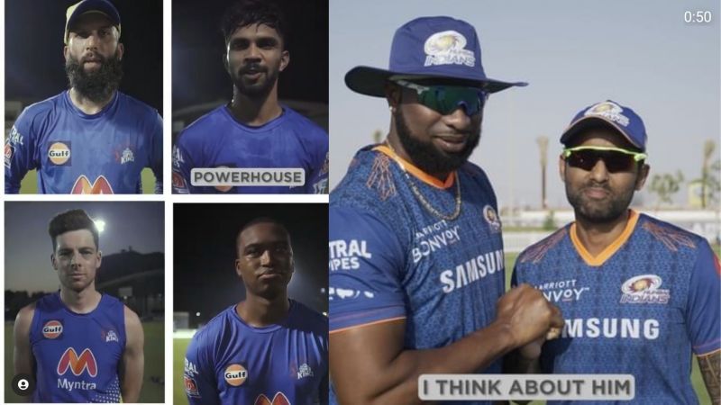 CSK and MI players during the social-media interaction. (PC: Mumbai Indians/Instagram)